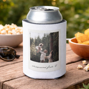 Polaroid Photo Can Cooler   Custom Vintage Art