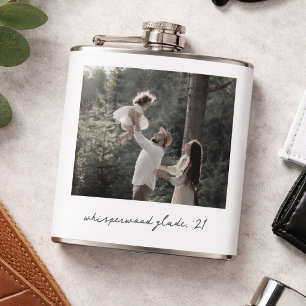 Polaroid Photo Flask   Custom Vintage Retro Art