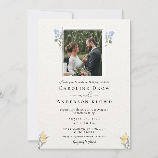 Polaroid Photo Wedding Invitation (Front)