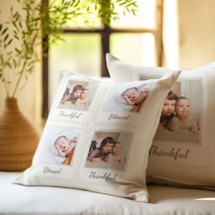 Polaroid Style Photo Pillow – Thankful & Blessed