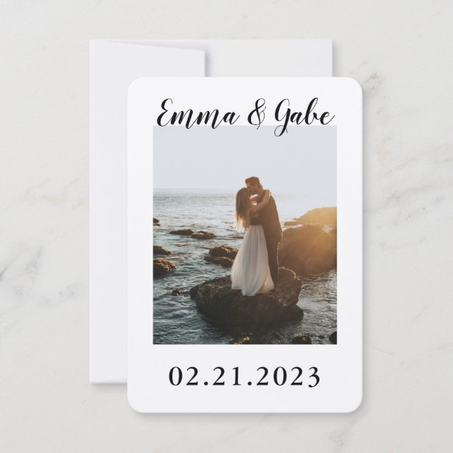 Polaroid Style Save the Date Card with Picture  (Front)
