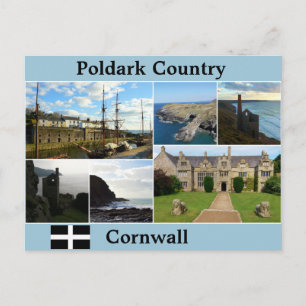 Poldark Country Cornwall Photograph Collage Postcard