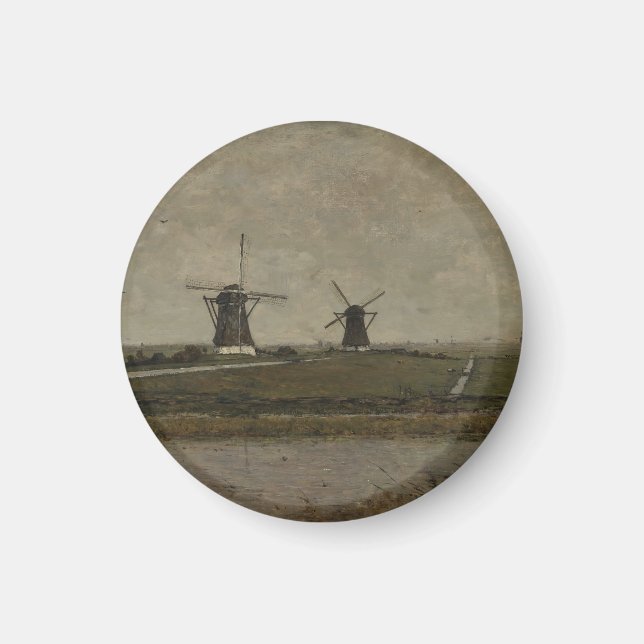Polder with Mills near Overschie  Magnet (Front)