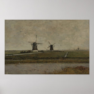 Polder with Mills near Overschie  Poster