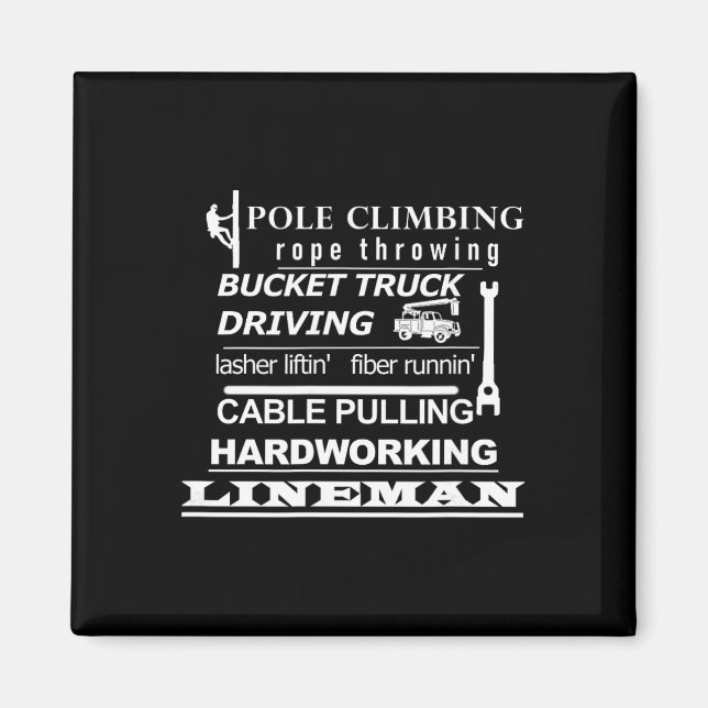 Pole Climbing, Fiber Running, Cable Pulling Linema Magnet (Front)