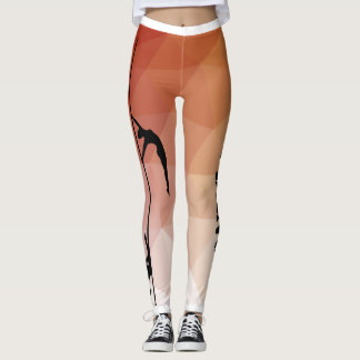 Pole Dance and Fitness Red and Orange Leggings