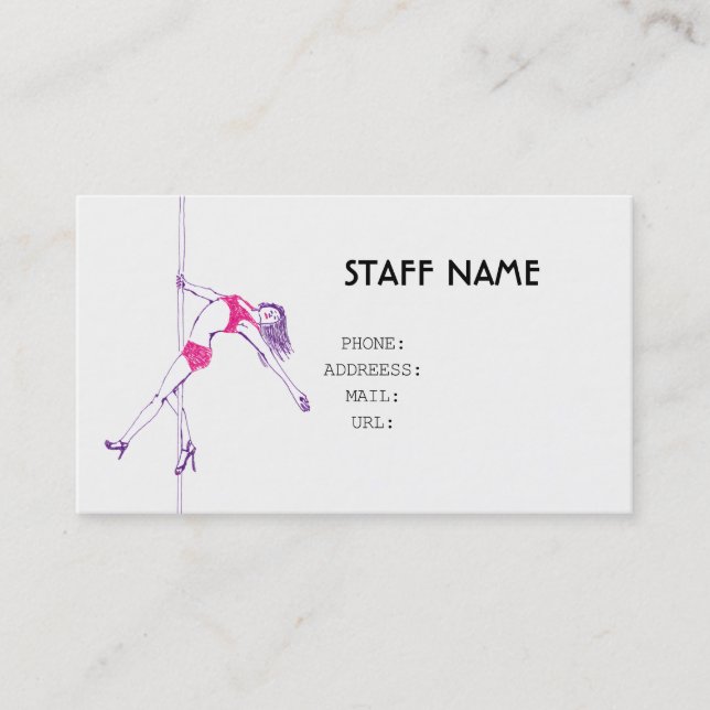 pole danse BUSINESS CARD (Front)