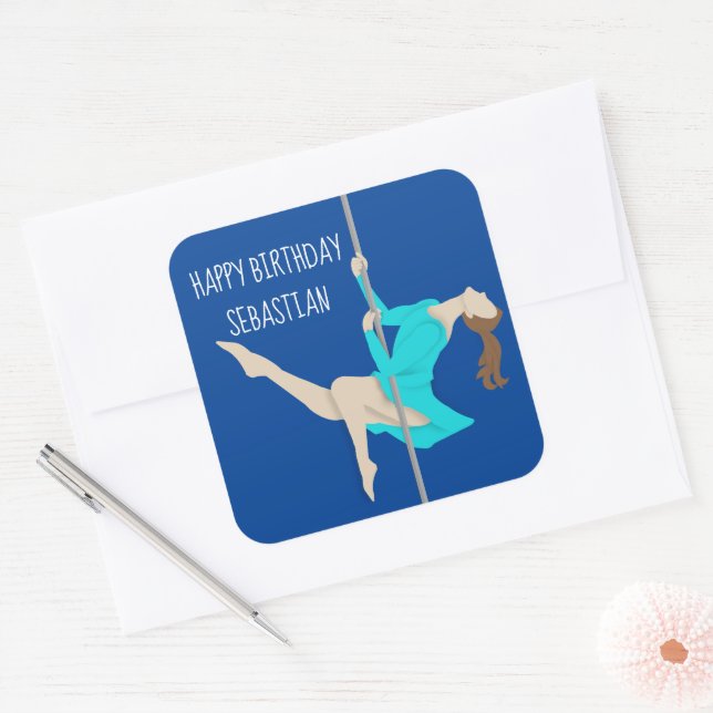Pole Fitness Square Sticker (Envelope)
