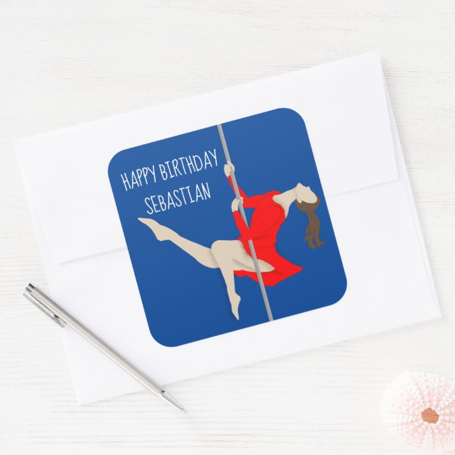Pole Fitness Square Sticker (Envelope)