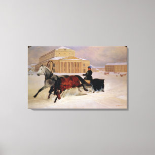 Pole Pair with a Trace Horse at  Bolshoi Canvas Print