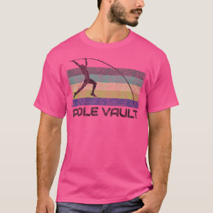Pole Vault And Track s - Grey Retro Fun Pole Vaul T-Shirt