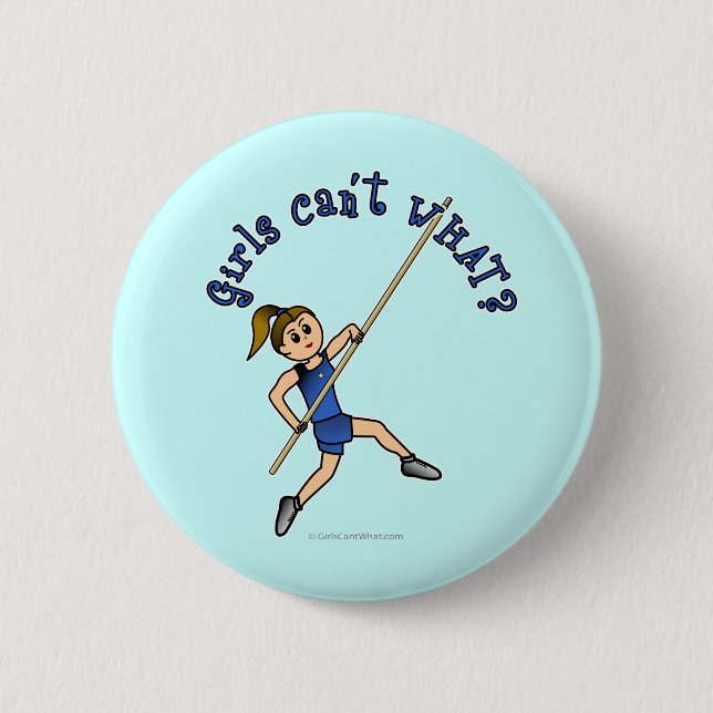 Pole Vault - Blue (Light) 6 Cm Round Badge (Front)