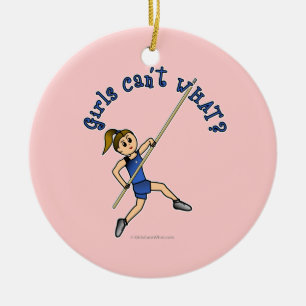 Pole Vault - Blue (Light) Ceramic Tree Decoration