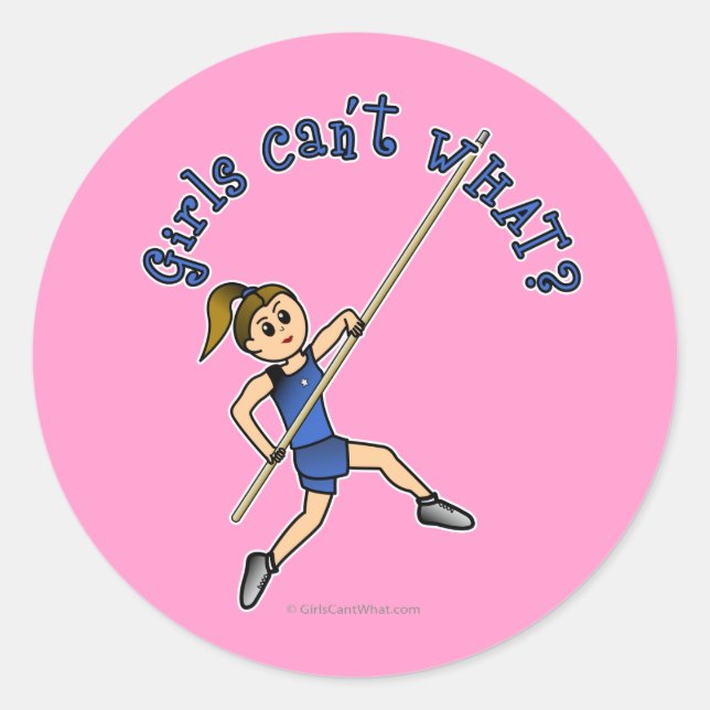 Pole Vault - Blue (Light) Classic Round Sticker (Front)
