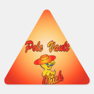Pole Vault Chick #5 Triangle Sticker