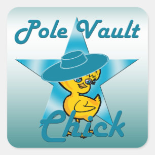 Pole Vault Chick #7 Square Sticker