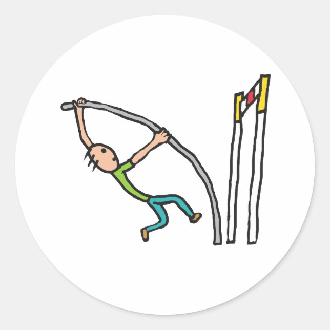 Pole Vault Classic Round Sticker (Front)