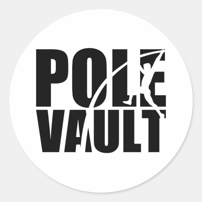 Pole vault classic round sticker (Front)