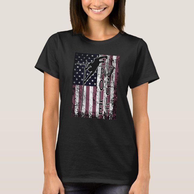 Pole Vault Clearing the Bar Independence Day T-Shirt (Front)