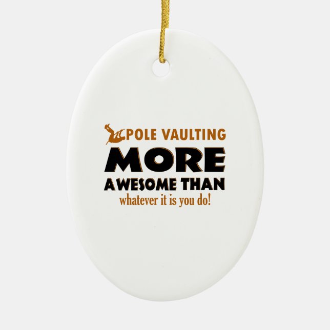 Pole vault designs ceramic tree decoration (Front)