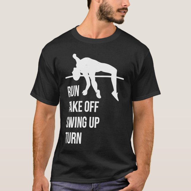 Pole Vault For Athletics Bar High Jumper Track And T-Shirt (Front)