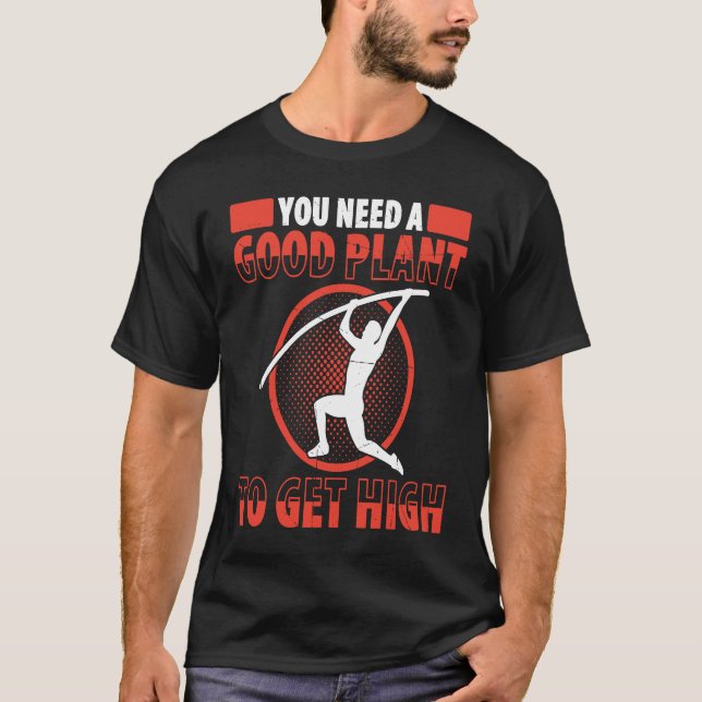 Pole Vault For Athletics Bar High Jumper Track And T-Shirt (Front)