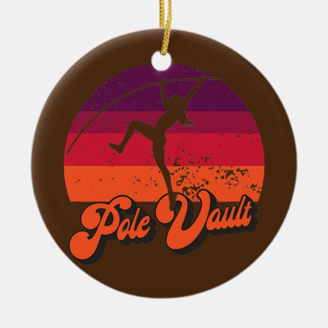 Pole Vault Fun Vaulting For Girl Vaulters  Ceramic Tree Decoration (Front)