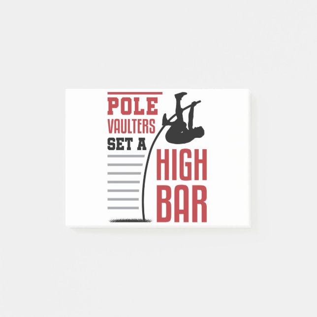 Pole Vault Funny Pole Vaulters Set a High Bar Post-it Notes (Front)