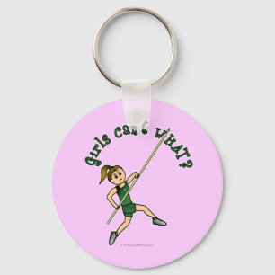 Pole Vault - Green (Light) Key Ring