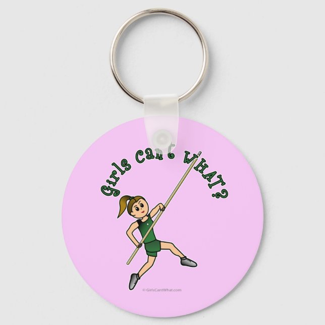 Pole Vault - Green (Light) Key Ring (Front)