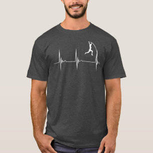 Pole Vault Heartbeat Pole Vaulter EKG Pole T-Shirt