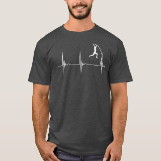 Pole Vault Heartbeat Pole Vaulter EKG Pole T-Shirt