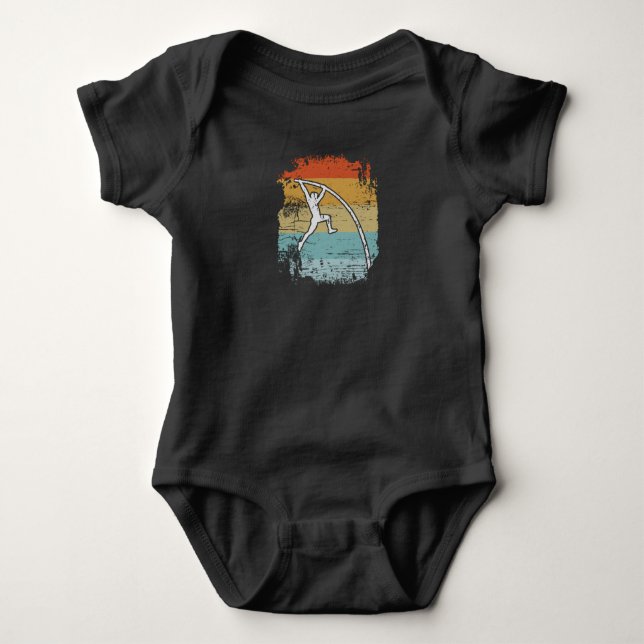 Pole Vault Pole Vaulting Retro Baby Bodysuit (Front)