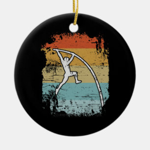 Pole Vault Pole Vaulting Retro Ceramic Tree Decoration