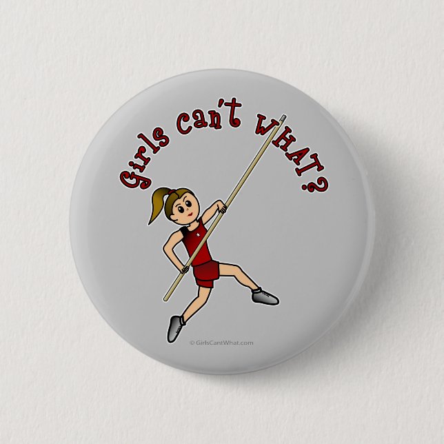 Pole Vault - Red (Light) 6 Cm Round Badge (Front)