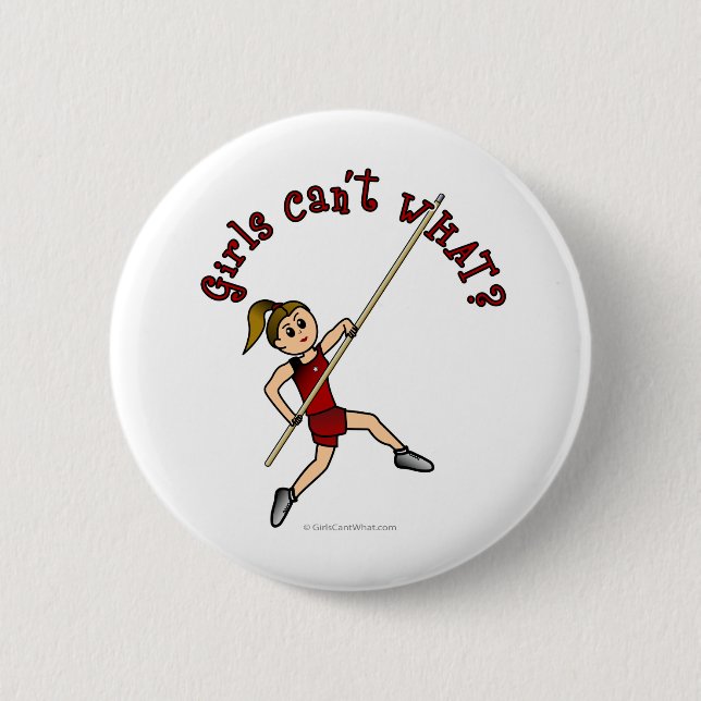 Pole Vault - Red (Light) 6 Cm Round Badge (Front)