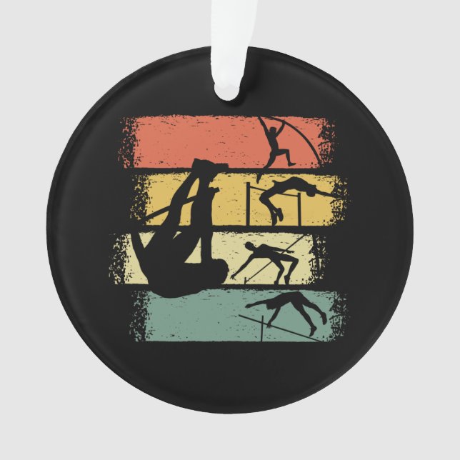 Pole Vault Retro Vintage Ornament (Front)