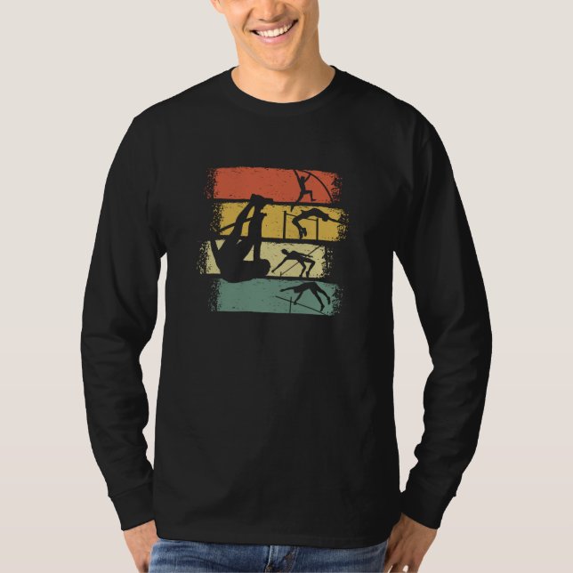 Pole Vault Retro Vintage T-Shirt (Front)