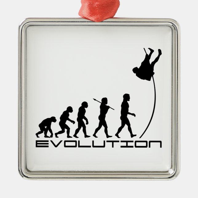 Pole Vault Sport Evolution Art Metal Tree Decoration (Front)