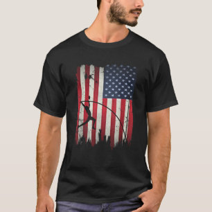 Pole Vault USA American Flag 4th of July Jump Spor T-Shirt