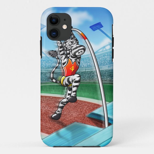 Pole Vault Zebra Case-Mate iPhone Case (Back)