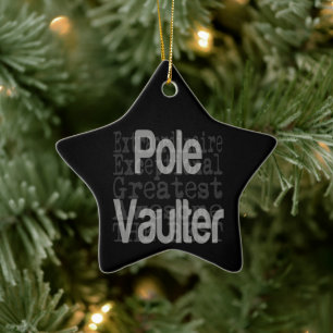 Pole Vaulter Extraordinaire Ceramic Tree Decoration