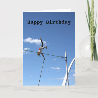 Pole Vaulter Happy Birthday Card