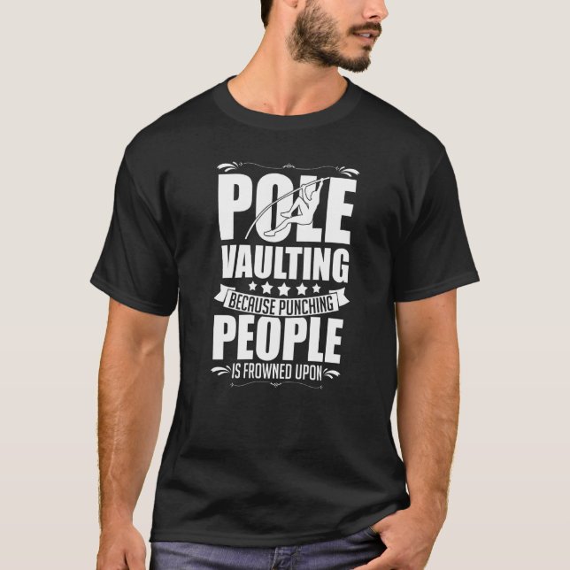 Pole Vaulting Beginner Vault Jumping Trainer Vault T-Shirt (Front)