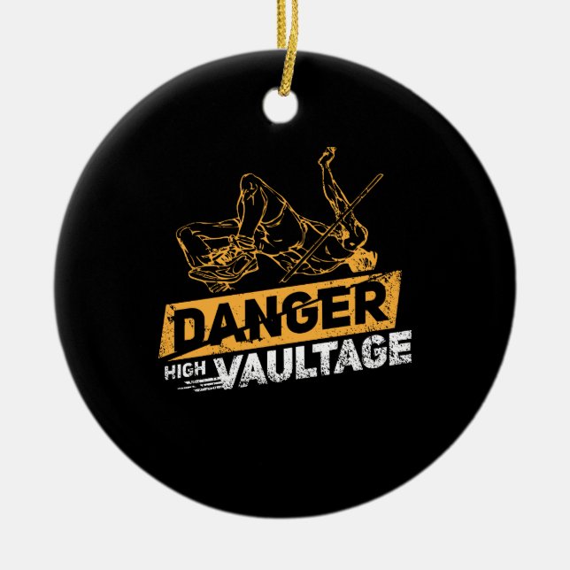 Pole Vaulting Ceramic Tree Decoration (Front)