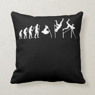 Pole Vaulting Evolution Funny Pole Vaulter Cushion