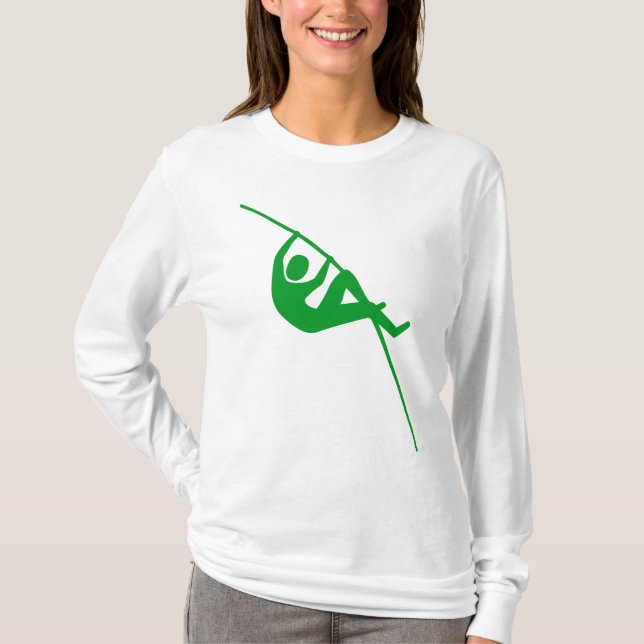 Pole Vaulting - Grass Green T-Shirt (Front)