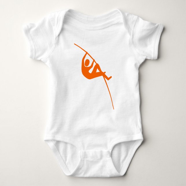 Pole Vaulting - Orange Baby Bodysuit (Front)