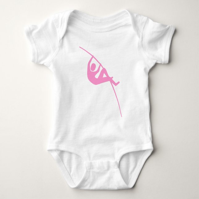 Pole Vaulting - Pink Baby Bodysuit (Front)