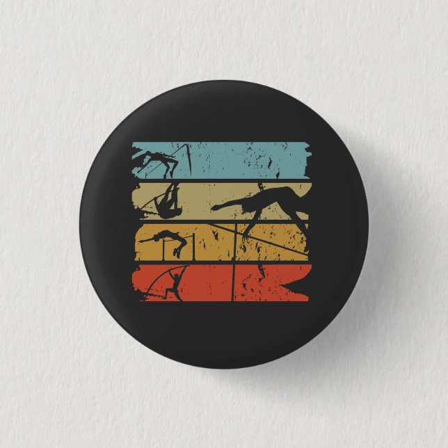 Pole Vaulting Retro 3 Cm Round Badge (Front)